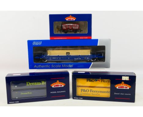 Dapol - Bachmann - 4 x boxed OO gauge wagons and accessories, Pocket Wagon & Container # B910F, 45ft Container x2 Dream Box #