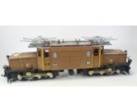 Lehmann-Gross-Bahn, G scale 'The Big Train' 2040, Electric Locomotive Crocodile GE 6/6 Twin Pantograph RHB, boxed. Untested.