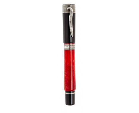 DELTA FOUNTAIN PEN "COSSACKS".Red, black and silver resin barrel.Limited edition (2004), series II of the "Indigenous People"