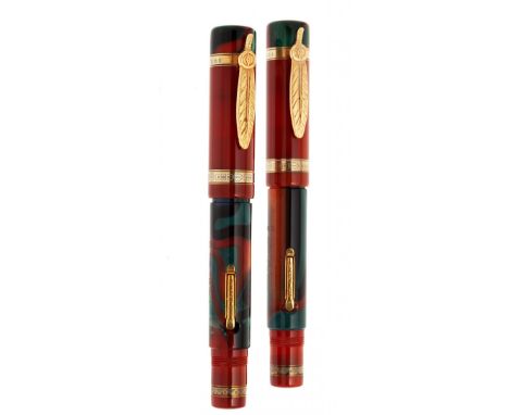 DELTA "NATIVE AMERICANS" FOUNTAIN PEN.Resin barrel.Nib in 18 Kts gold, tip M.Limited edition.No box.Measurements: 14 cm lengt