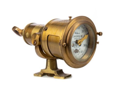 WALKER'S "MARK CHERUB" MK2 BRASS SHIPS LOG,the white enamel dial, with Arabic numerals, with original torpido