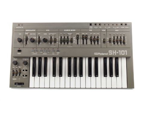 ROLAND SH-101 ANALOG SYNTHESISER,untested, 57cm wideWe have inserted batteries into the synthesiser and it powers on.We have 