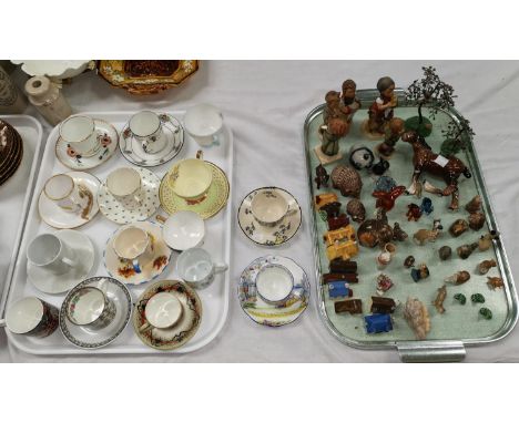A selection of Crown Staffordshire matching bone china tea and coffee ware; other teaware; 3 Hummel figures; another (a.f.); 