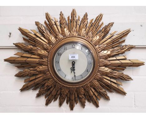 A Smith's Art Deco sunburst clock, 72 cm 