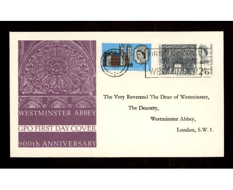 1966 Westminster Abbey (Ord) GPO FDC London SW1 slogan "First Day of Issue Westminster". Printed address (Dean of Westminster