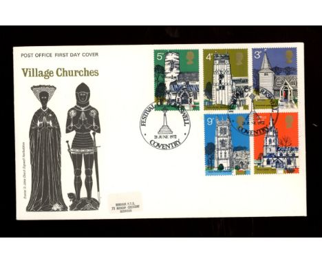 1972 Churches Post Office FDC Festival of Berkswell Coventry H/S. Address label, fine. Cat £170