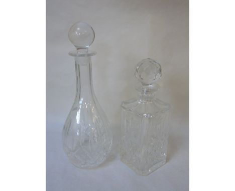 Glass whisky decanter and one other