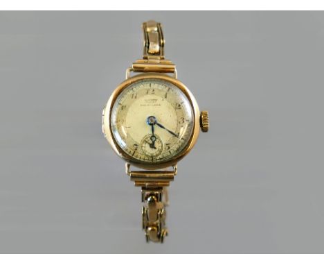 Tissot vintage 9ct lady's wristwatch with expanding bracelet, Birmingham 1938, 17.7gm, 21.5mm