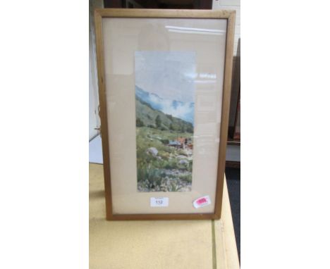 Frederick R Fitzgerald (1897-1939) An alpine farmstead, with snowy mountains in the rear watercolour, signed together with tw