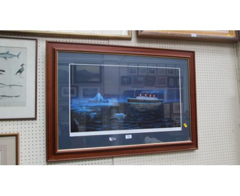After John F Sim, a framed and glazed limited edition print of the Titanic 'Voyage to a Legend'