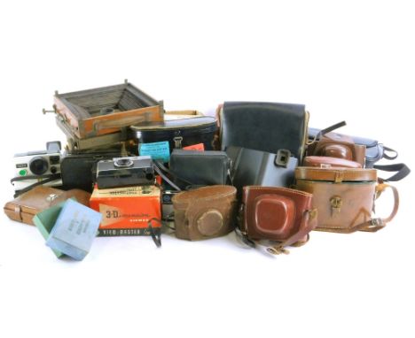 Miscellaneous camera and other equipment, to include a Thornton Pickard Bellows camera (AF), other cameras, Phillips valves e