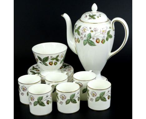 A Wedgwood Strawberry Hill pattern part coffee service, to include coffee pot and cover, cups, saucers etc.