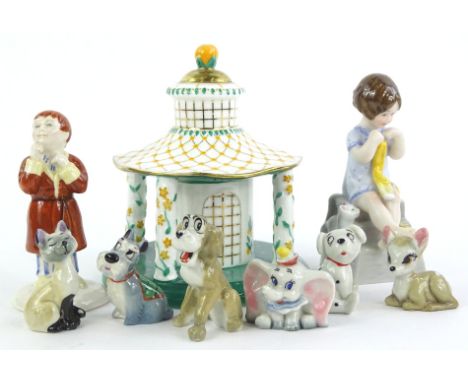 Various ceramics, to include a Royal Doulton Snowman Collection figure of James, a late Royal Worcester figure Saturday's Gir