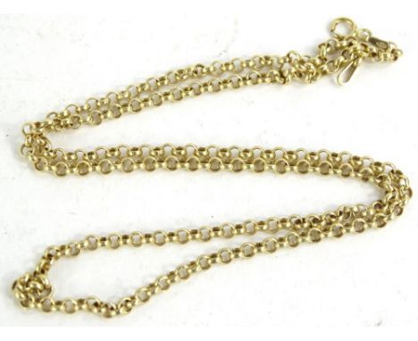 A 9ct gold curb link necklace, 2.6g, 32cm L overall. 