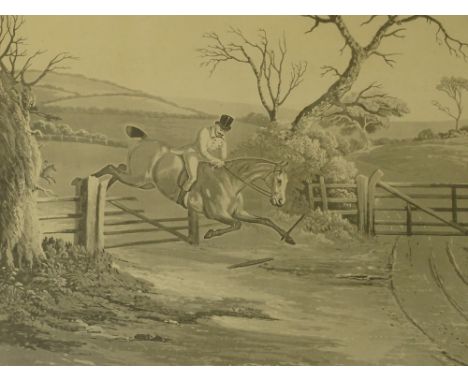 E.Duncan after J Fernley. Hunting recollections, a set of ten monochrome engravings, image size 27cm x 34cm. 
