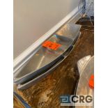 Lot of (2) decorative boat-shaped 3-section platters 28 inches long