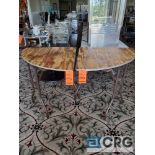 Lot of (2) pie shaped tables - 1/4 round end table