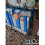 4-compartment portable steel dish storage stand