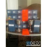 Lot of (25) engraved silver plated Kiddush cups with original boxes