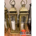 Lot of (4) decorative candle lanterns 7 inch X 7 base and 26 inches tall