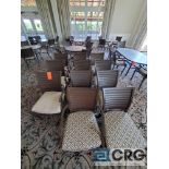 Lot of (11) assorted metal chairs with cushions including (8) with arm rests , and (3) without arm