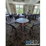 5 piece set of outdoor furniture including (4) metal chairs with cushions, and (1) table 43 in.