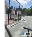 Lot of (3) large aluminum tennis court brushes, and (2) aluminum rakes
