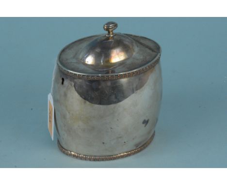 An antique silver plated on copper lockable tea caddy