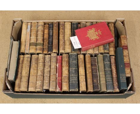 A box of vintage French literature books including Moliere