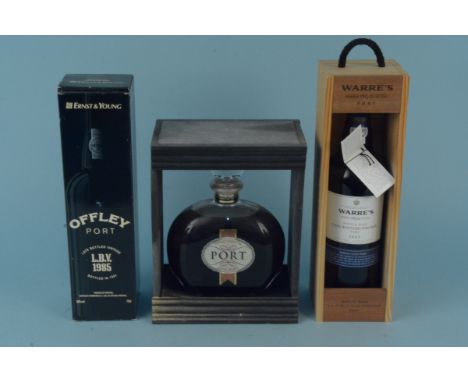 Three containered ports including Offley LBV 1991, Warre's 2003 LBV and St Michael vintage character port