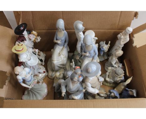 Various ceramic figurines including Lladro
