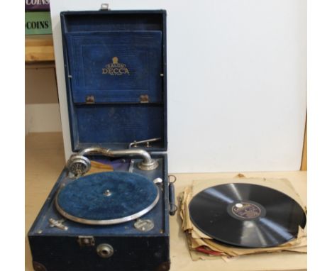 A vintage Decca Model 75 salon gramophone plus a selection of 78 records