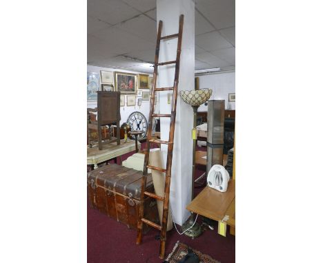 A set of Victorian bamboo library steps/ladder 