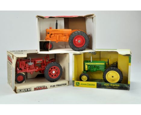 Ertl 1/16 farm issues comprising McCormick Farmall F-20 Tractor plus John Deere 420 and Scale Models Minneapolis Moline U Tra