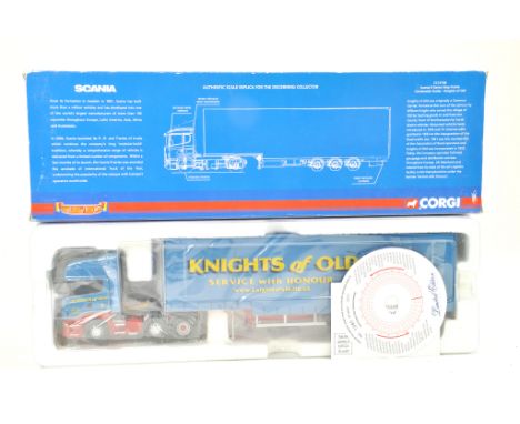 Corgi 1/50 Diecast Truck issue comprising No. CC13706 Scania R Series Curtainside in the livery of Knights. Appears complete 