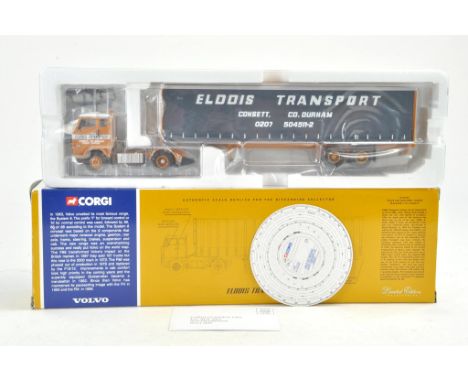 Corgi Diecast Model Truck issue comprising No. CC13103 Volvo Curtainside in the livery of Elddis. Appears to be complete, goo