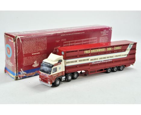 Corgi Diecast Model Truck issue comprising No. 12428 Volvo FH Livestock Trailer in livery of Fred Greenwood. Missing certific