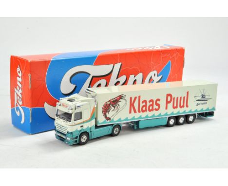 Tekno Model Truck issue comprising Mercedes Fridge Trailer in livery of Klaas Puul. Appears very good with box.