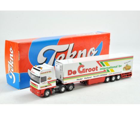 Tekno Model Truck issue comprising DAF Fridge Trailer in livery of De Groot. Appears very good with box.