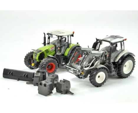 Wiking duo of 1/32 Tractor issues comprising Claas and Valtra. Some light damage and would benefit from a clean, with some at
