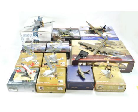 A collection of twelve diecast model aircraft comprising mostly Corgi plus Oxford, Franklin Mint etc. Models have been displa