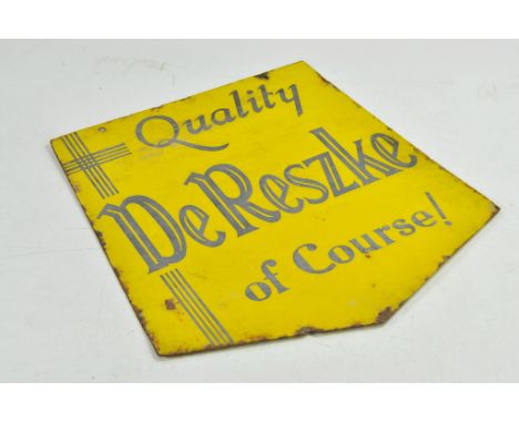 An original Enamel double sided advertising sign, Quality DeReszke of course. Some edge wear as shown, otherwise good.
