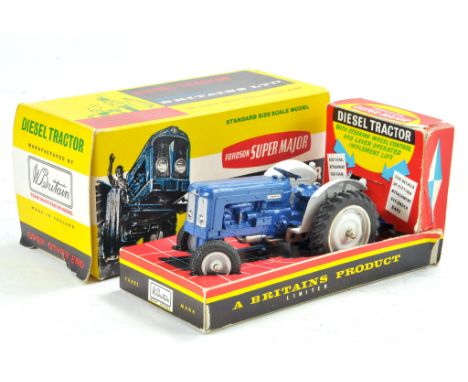 Britains Farm No. 9525 Fordson Super Major 'New Performance' Tractor with rear adapter. Generally excellent, little sign of w