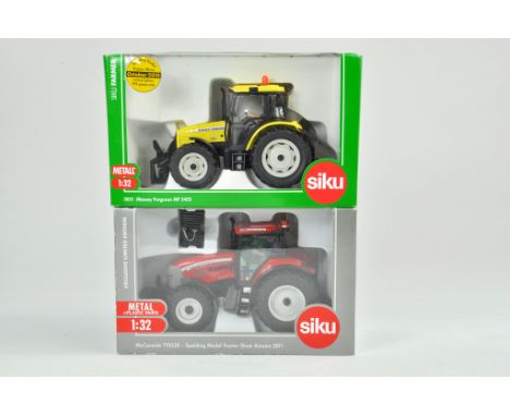 Siku 1/32 Farm issue comprising Massey Ferguson 5460 Highway Tractor plus McCormick TTX230 Hawk Hire. Both Limited Editions. 