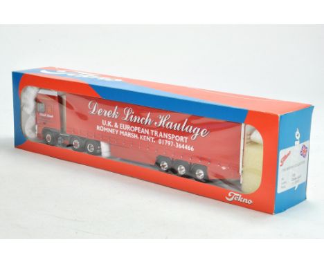 Tekno Model Truck issue comprising British Collection DAF Curtainside in the livery of Derek Linch. Appears good in box.