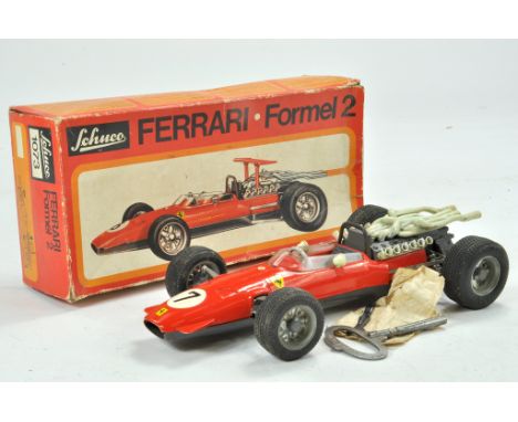 Schuco Mechanical Tinplate No. 1073 Ferrari Formel 2 Racing Car. Working order, generally very good with minor marks in good 