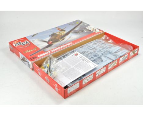 Airfix 1/24 model aircraft kit comprising Hawker Hurricane. Appears complete and unstarted.
