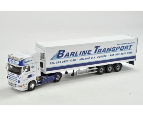 Corgi Diecast Model Truck issue comprising Scania Fridge Trailer in livery of Barlane. Some damage. Fair.