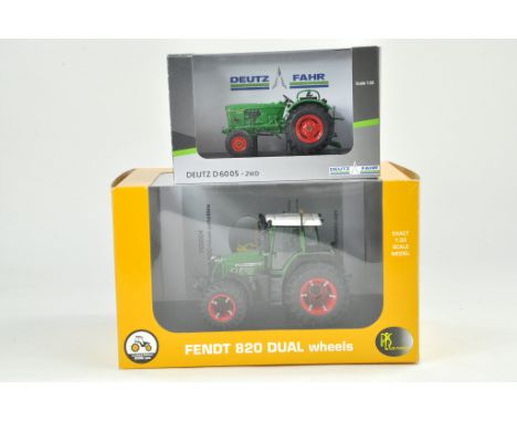Universal Hobbies 1/32 Farm issue comprising Fendt 820 Tractor - Limited Edition plus Deutz D6005. Previously on display, the