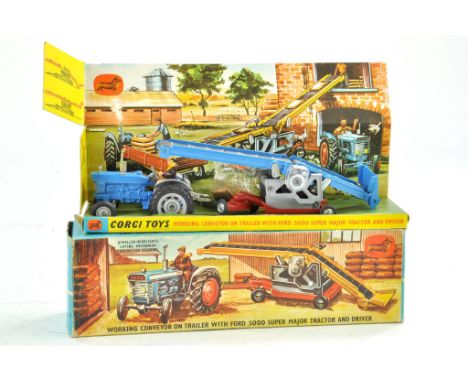 Corgi No. GS47 Gift Set to include Ford 5000 Super Major Tractor with Working Conveyor, including Sacks. Appears generally ex